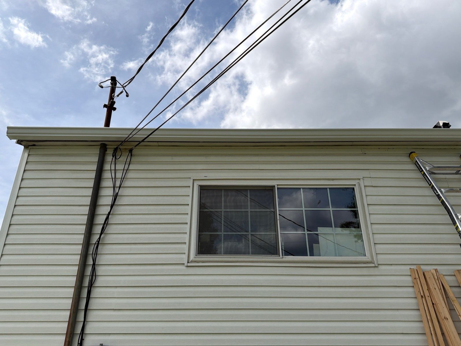 A long seamless run set straight along the rear eave