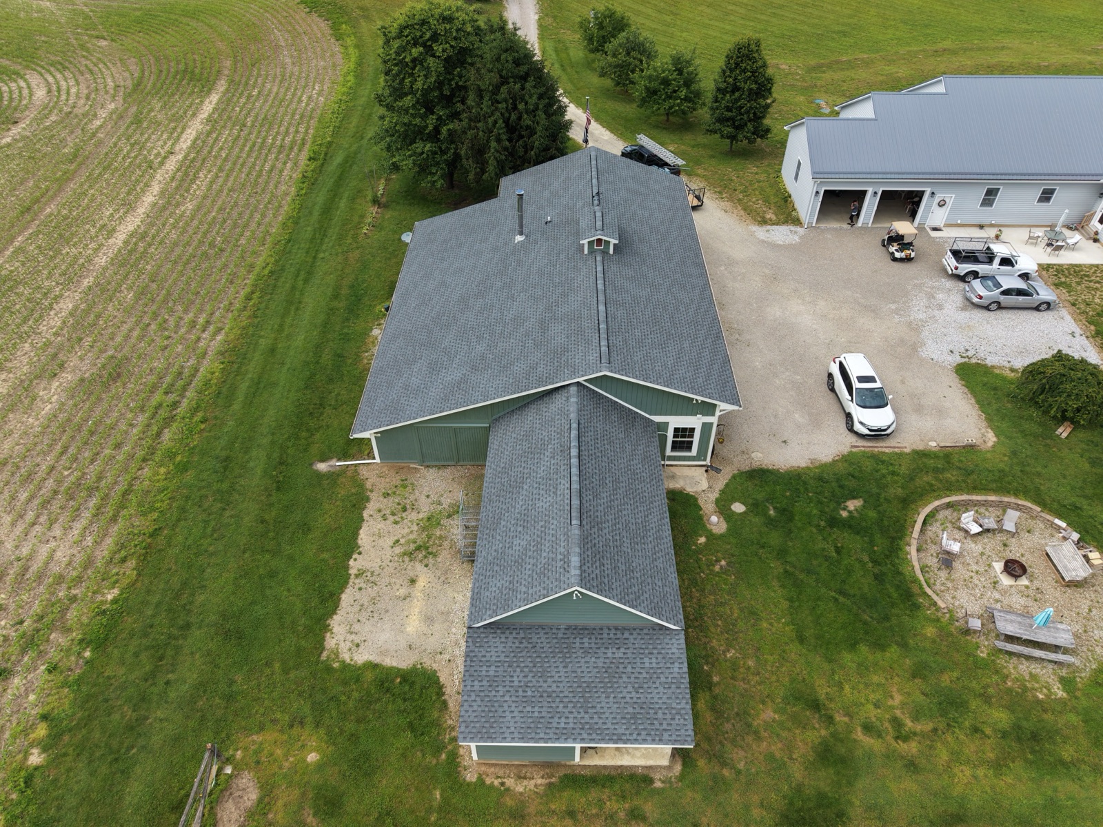 Sharp new ridge lines over the property