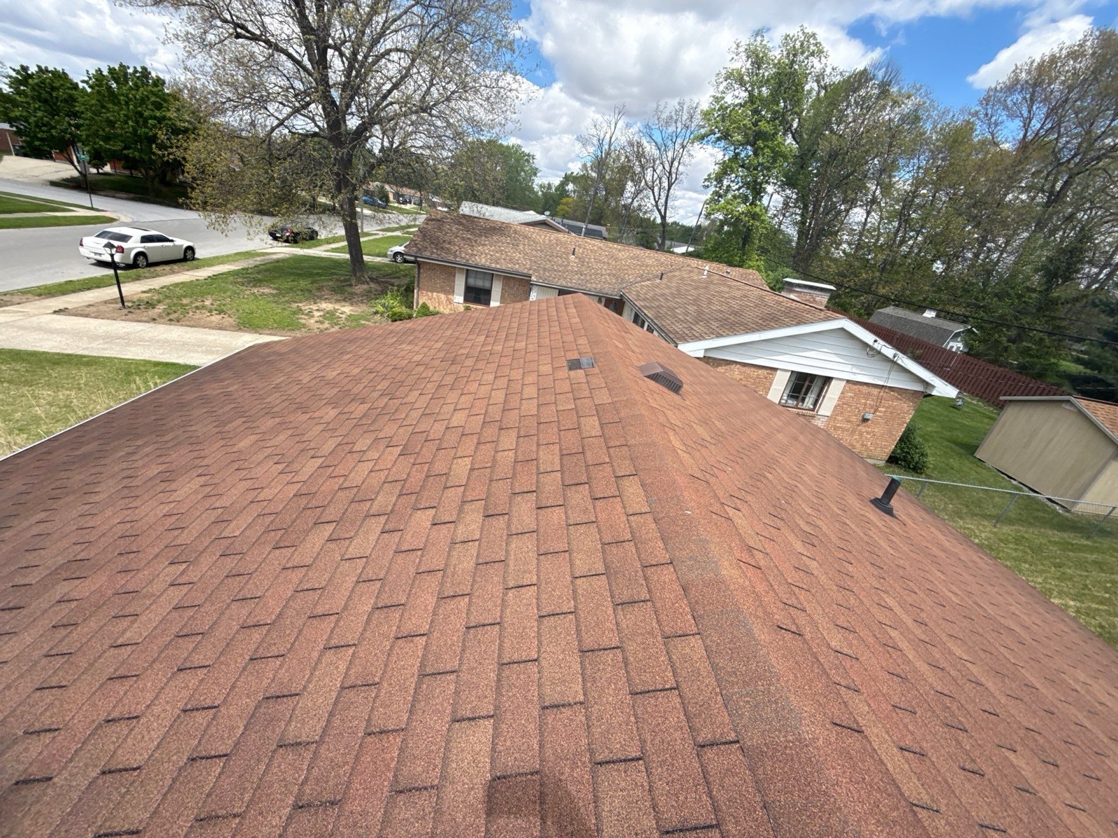 The aging three-tab roof, worn and near the end of its life