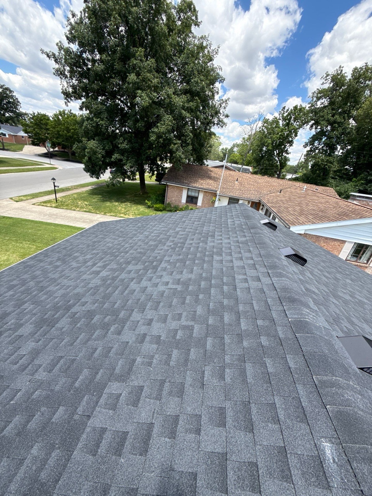The new roof across the full house